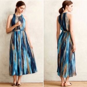 Anthropologie Paper Crown "Rivier"
Blue Multi-colored Maxi Dress Size 2